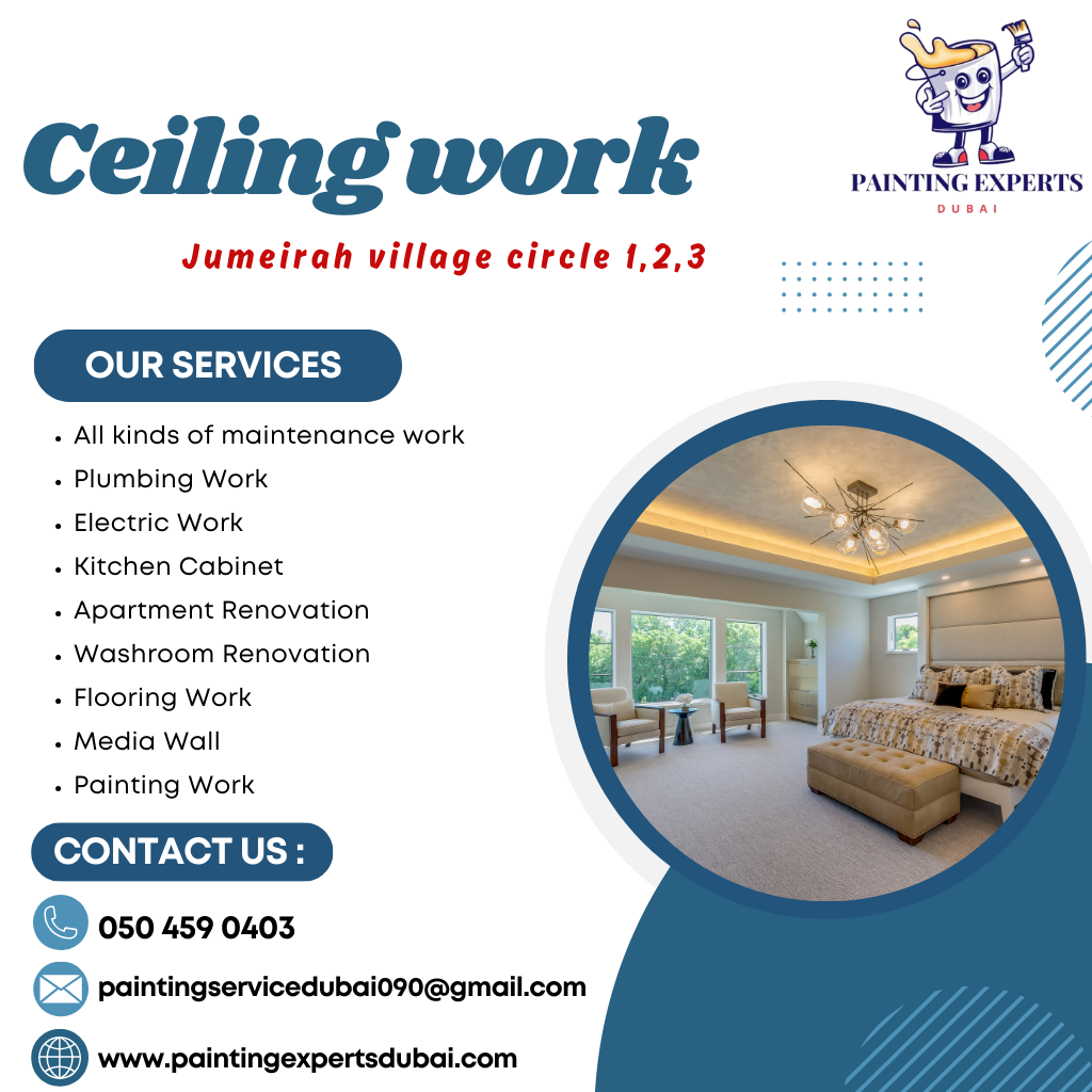 Ceiling work in Jumeirah village circle 1,2,3