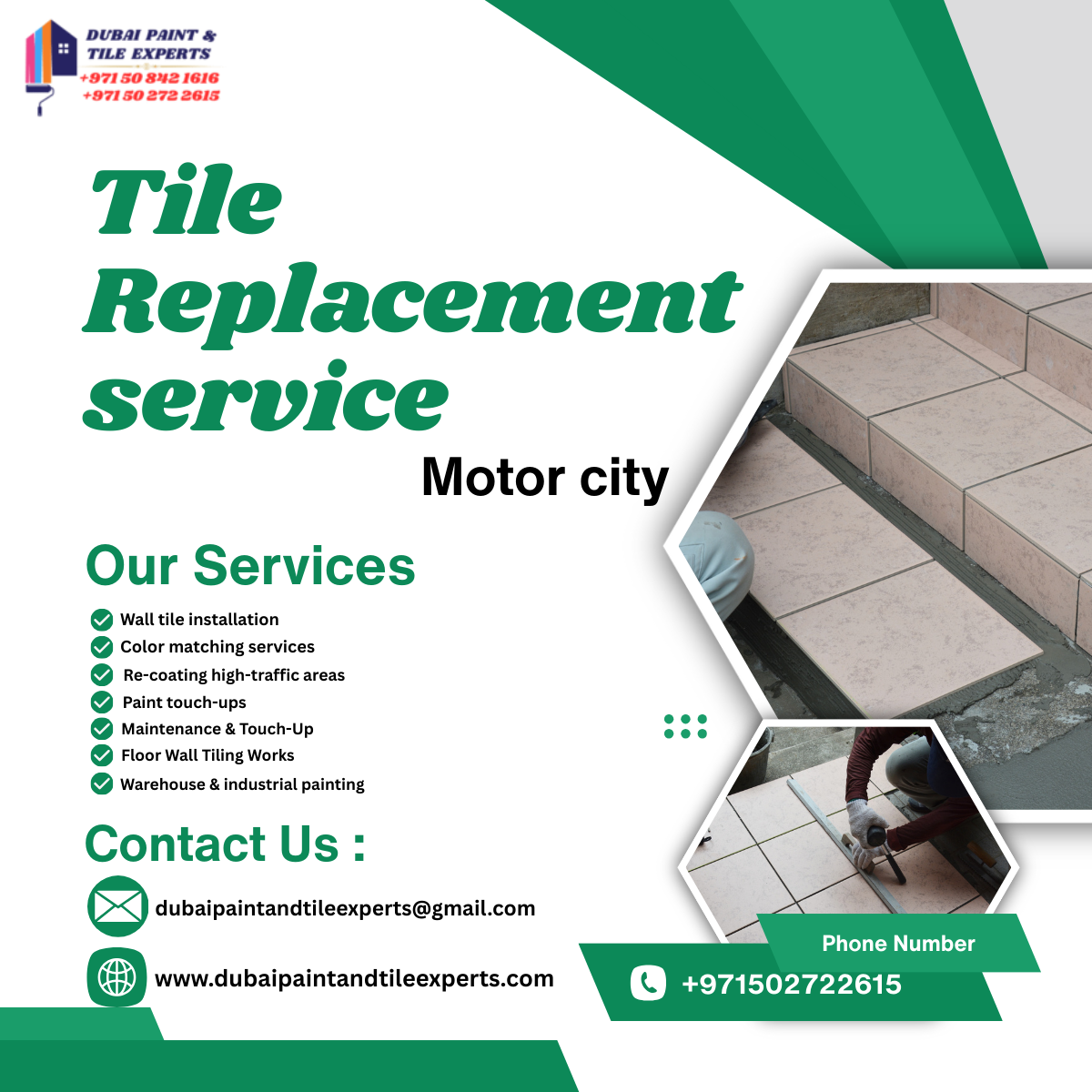 Tile replacement service Motor city | +971502722615 tile replacement service motor city